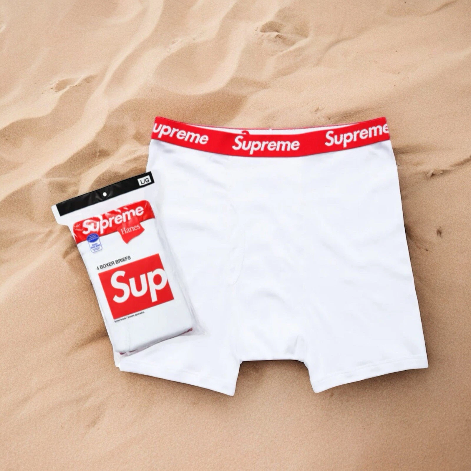 Boxer slip Supreme/Hanes (lot de 4) blanc, noir taille   petit, moyen, grand