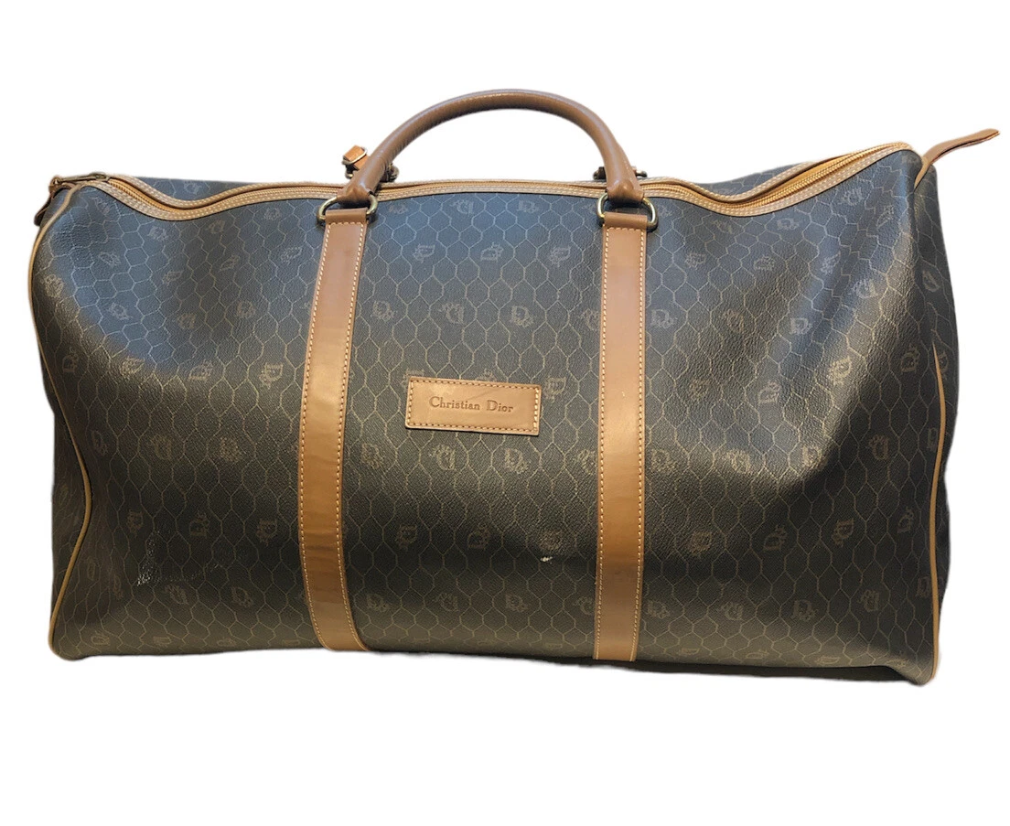 Sac de sport en nid d'abeille noir Christian Dior monogramme Boston