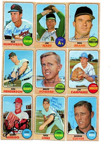Autographed 1968 Topps George Culver #319 Reds