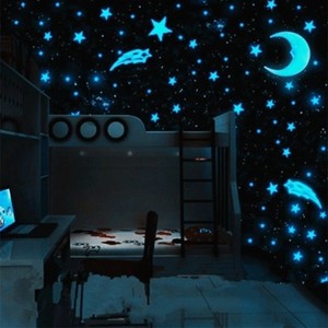 80pcs Stars Glow In The Dark Wall Stickers Baby Kids Nursery Room