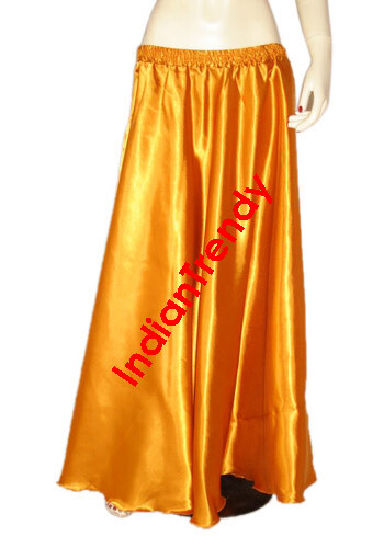 Damen Satin Halbkreis Rock Bauchtanz Rock Tribal Oriental 4-5 Yard Maxi - Bild 9 von 31