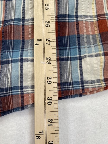 Hobbs Creek Men's Button-Down Shirt XL Red Blue Textured Plaid Pocket - Picture 10 of 11