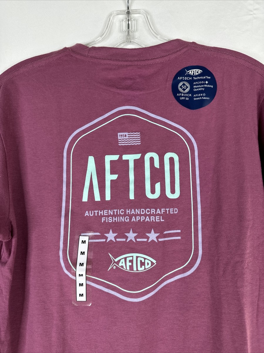 T-shirt Technique Manches Longues AFTCO Pour Homme - Taille M - Rouge - UPF 50 - Neuf