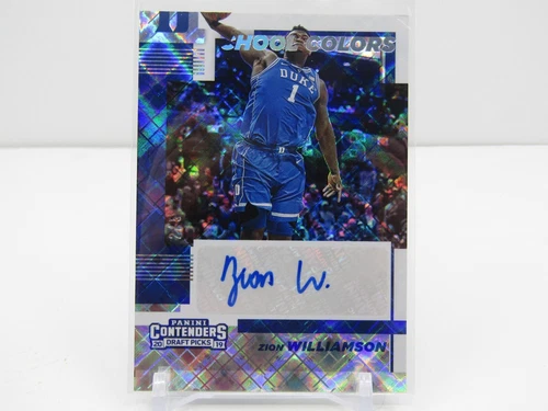 ZION WILLIAMSON 2019 CONTENDERS DRAFT PICKS SCHOOL COLORS AUTOGRAPH AUTO