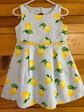 NWT Janie and Jack Sun Day Best Lemon Dress with Bow Girls Blue Size 2T