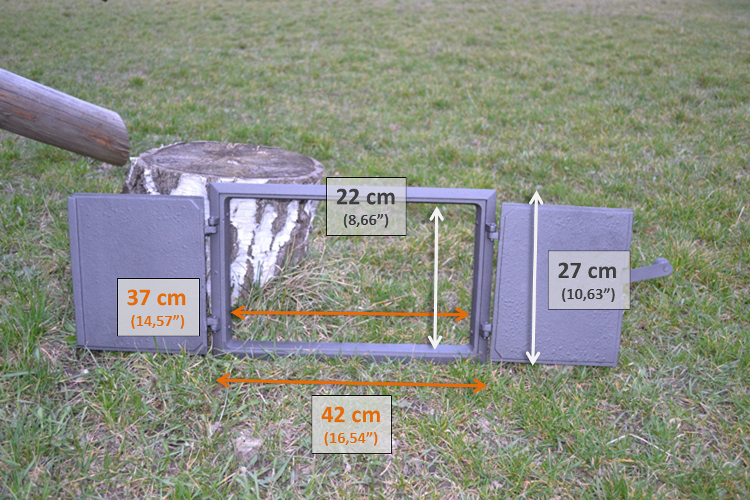 48x27cm Termometer Backofentür Holzofentür Ofentür Gusseisen Pizzaofentür DZL16t