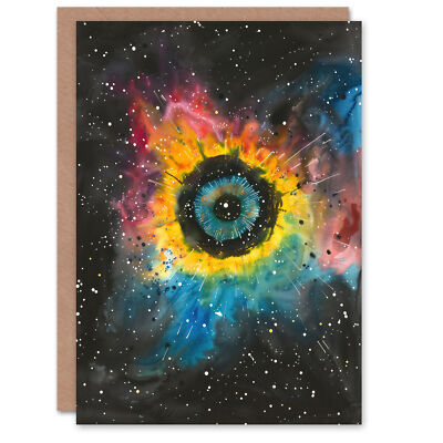 Greeting Card The Eye of God Nebula Abstract Space Painting Birthday