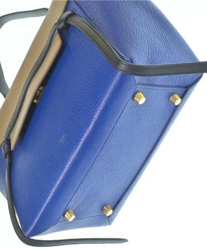 CELINE Belt Bag Handbags Calf Leather BluexBeige Mini 176103 2200548100202 - Picture 8 of 14