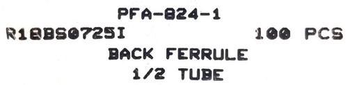 Swagelok PFA-824-1 Back Ferrule R18BS0725I 1/2" Tube 100 Pieces - Picture 2 of 2