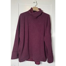 Athleta Burgundy Sweatshirt Cowl Neck Thick Oversized XL