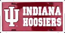 INDIANA UNIVERSITY HOOSIERS CAR TRUCK TAG LICENSE PLATE METAL HOOSIERS SIGN 