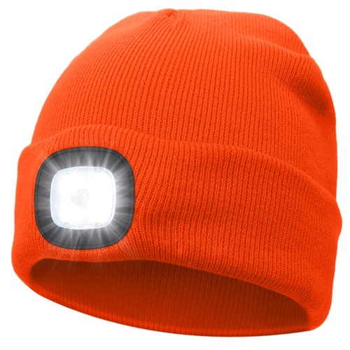 Wintermütze warme Strickmütze mit LED Licht aufladbar USB Beanie Unisex Mütze - Bild 12 von 26