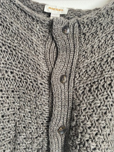 Women's Diesel Knit Cardigan Sweater Sleeveless Wool Blend Sz L - Picture 7 of 17
