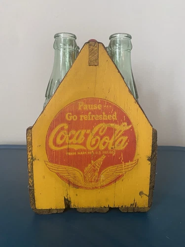 Vintage Coca Cola Wood 6 Pack Carrier