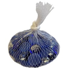 3/4"Cobalt/Frosted Flat Glass Nuggets 12oz.Bag for Glass, Mosaics Other Crafts