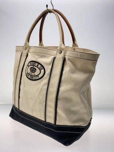 Used RUGBY RALPH LAUREN Canvas Tote Bag, Ivory, Some Dirt and Wear - Picture 2 of 9