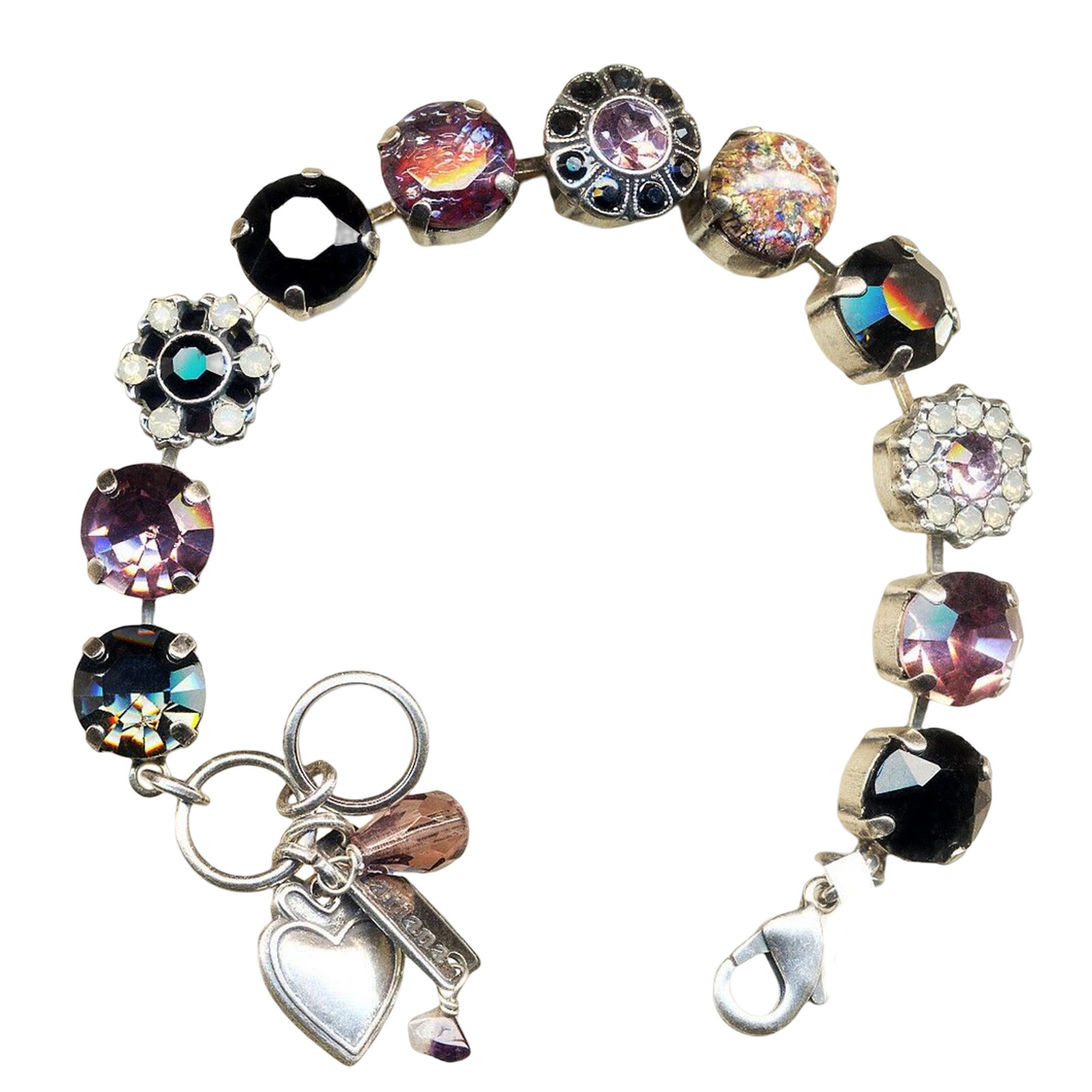 Mariana Bracelet Exquisite Lavender Purple, Jet, Black Diamond, White Opal, &...
