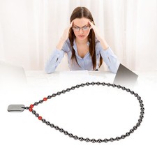 Terahertz Beaded Necklace Fashionable Rectangular Pendant Soreness Relief