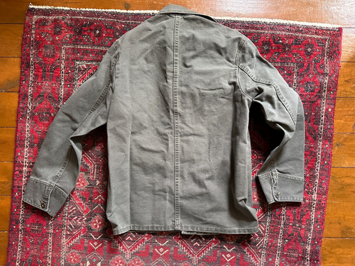 Rare NOS L.C. King Pointer OD Green Cotton Chore Coat Men's XS X-Small Sample - Picture 7 of 10