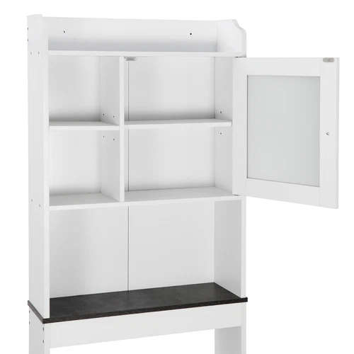Over the WC Aufbewahrungsschrank Badezimmer Organizer mit Regal braun/weiß/grau - Bild 4 von 31