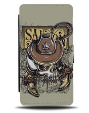 Cowboy Skull Flip Wallet Case Cowboys Cow Boy Hat Salon Bar Western Design E264
