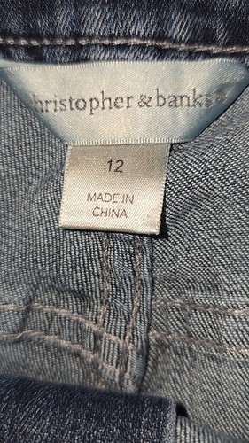 Christopher & Banks Women's Jeans Straight Mid Rise Stretch Rhinestone Sz 12 - Picture 10 of 13