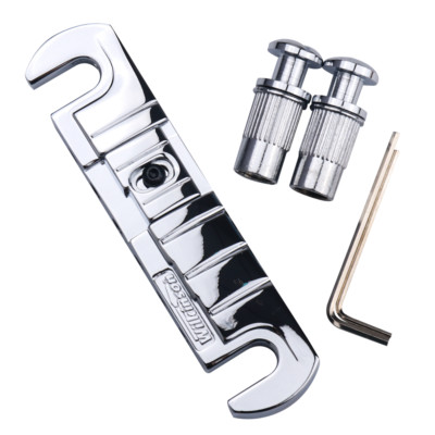 Wilkinson GTB Adjustable Intonated Wraparound Bridge LP Guitar Tailpiece Silver