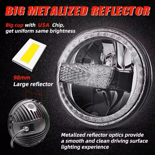 FARI 7" FULL LED 6500K DRL BIANCO Fascio alto PER Suzuki Samurai Sj Santana - Imagen 5 de 8