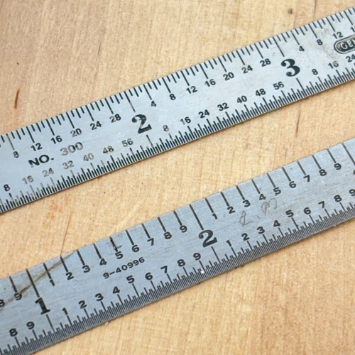 2 righelli vintage in acciaio inox da 6", GENERALI - n. 300, ARTIGIANO 9-40996 - Foto 4 di 8