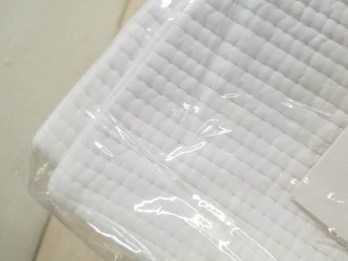 Restoration Hardware Channel Stitch Cotton Voile Euro Sham Cover, White - Picture 4 of 5