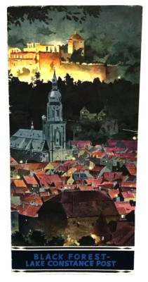 Vor 2.WK Karte Schwarzwald Bodensee Post Post Busdienst Heidelberg 1938