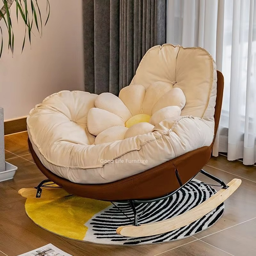 Nordic Style Luxury Penguin Eggshell Rocking Chair