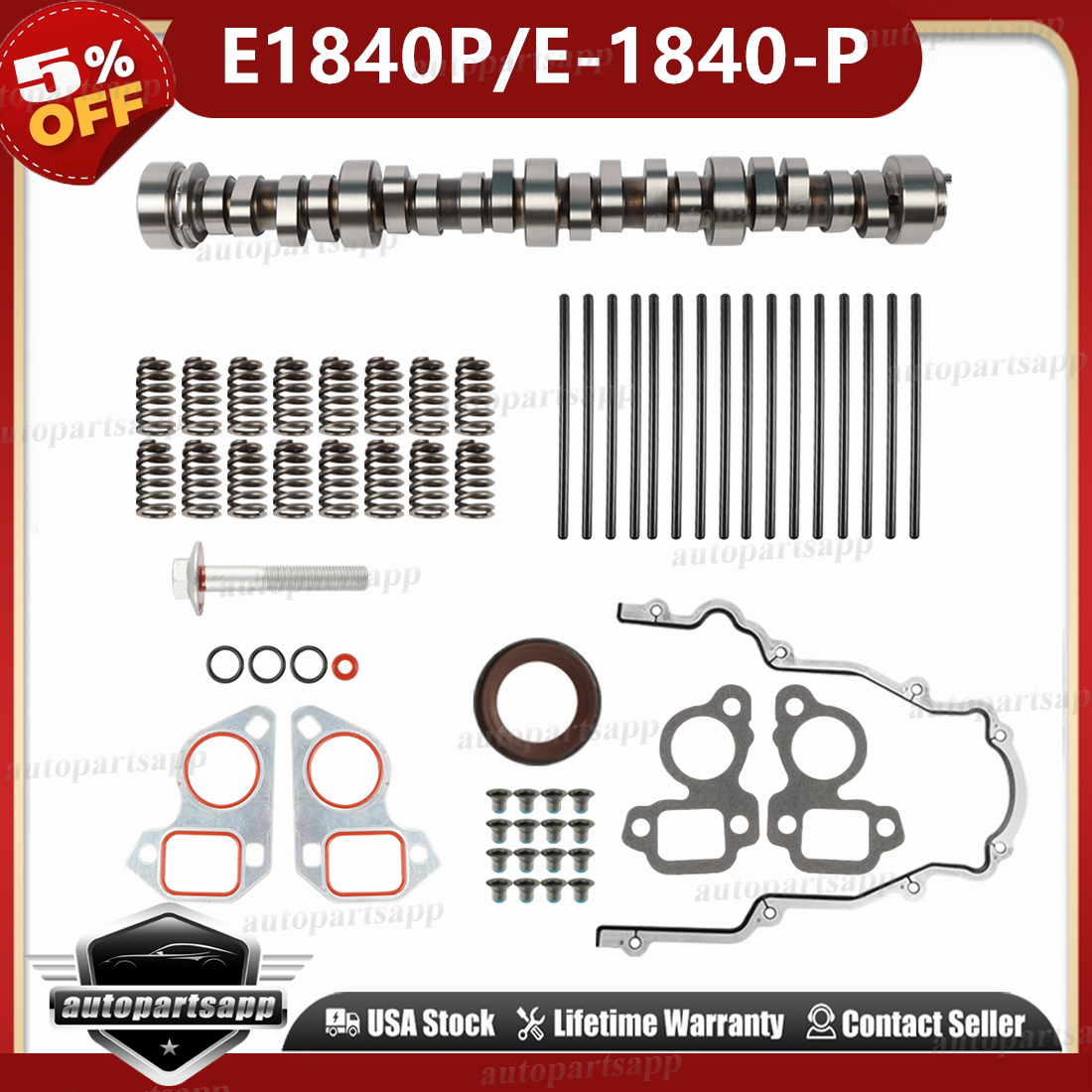 Stage 2 CAM Kit PAC 1218 Camshaft Spring For LS Sloppy GM LS 4.8 5.3 6.0 E1840P