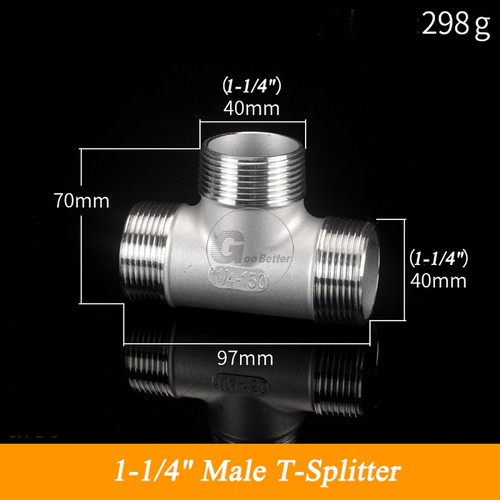 Y-Stück 3-Wege T-Stück Edelstahl V2A Innen/Außengewindefitting BSP 1/4" bis 4" - Picture 27 of 67