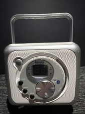 Jensen CD-555 Bluetooth Portable Music System CD Player FM Radio White Working