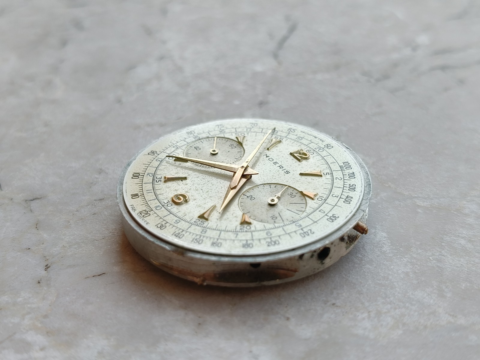 40s MOERIS LANDERON CAL. HANH 13 CHRONOGRAPH WATCH MOVEMENT WATCHES TO REVISE image 6