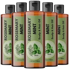 5 pcs Rosemary Mint Hair Oil With Natural Herbal Hair Care Formula - 100ml