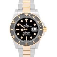 Rolex 2024 PAPERS Rolex Submariner Date BLACK Two-Tone Gold 41mm 126613 LN Watch BOX