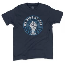 SE Bikes We Ride As One Fist Adult Large  Short Sleeve Shirt Indigo blue, New!