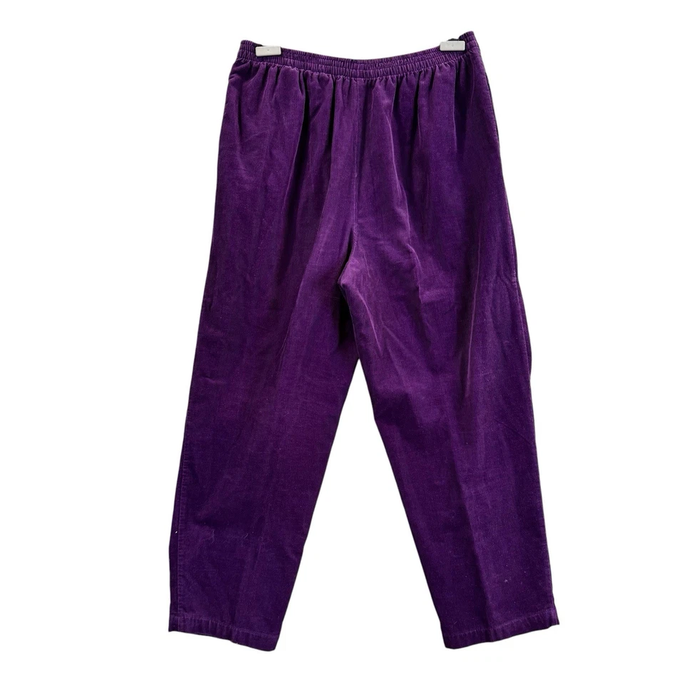 Pantalones cortos de pana Karen Scott para mujer 14 púrpura cintura elástica Foto 2 de 4