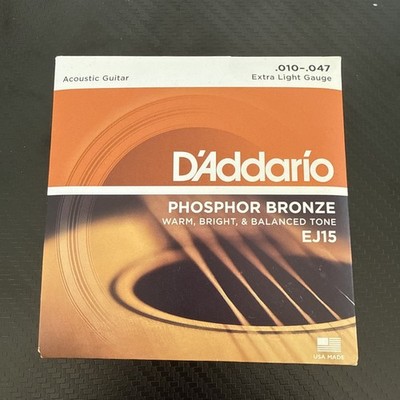 D'Addario EJ15 Phosphor Bronze Extra Light Acoustic Guitar Strings 010-047(M101)