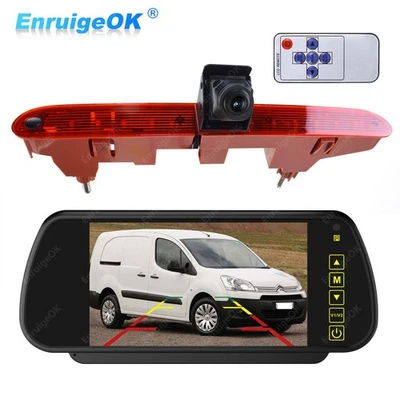 Pour Citroën Berlingo Peugeot Partner Caméra de recul avec feu stop LED+7"Écran - Photo 1/4