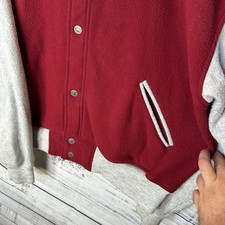 Vintage Champion Washington Redskins Letterman Varsity Bomber Jacket Fleece XL