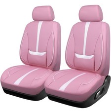 Car Pass Nappa Leather Car Seat Covers Cute Girly Water Resistant 3d Foam Pink
