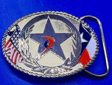 Lone Star Texas United States Flag Commemorative Multi Colored Belt Buckle