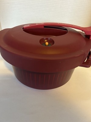 Tupperware 7643A-1 3L Microwave Pressure Cooker Red Durable Plastic Steamer