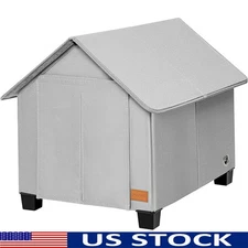 Waterproof Durable Outdoor Dog House W/ Insulated Cozy Design Removable Mats New