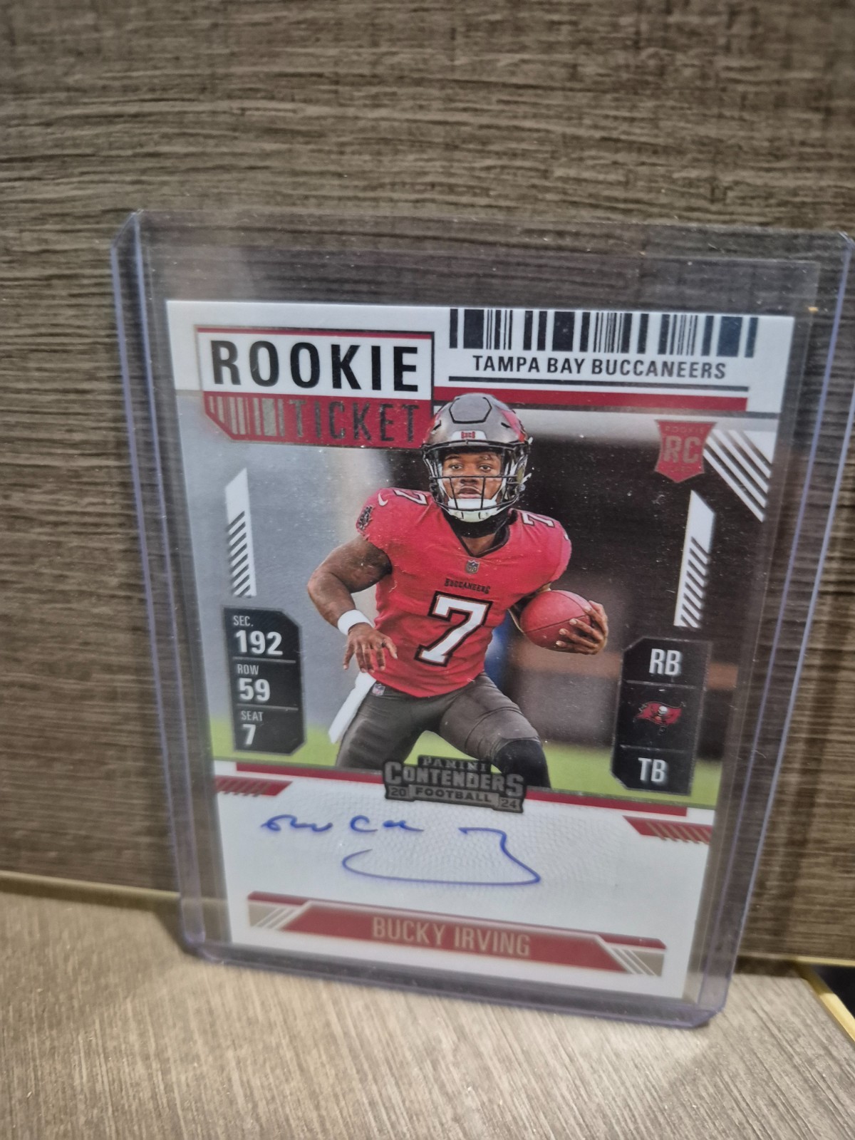 2024 Panini Contenders Bucky Irving #122 Rookie Ticket On-Card Auto (RC)