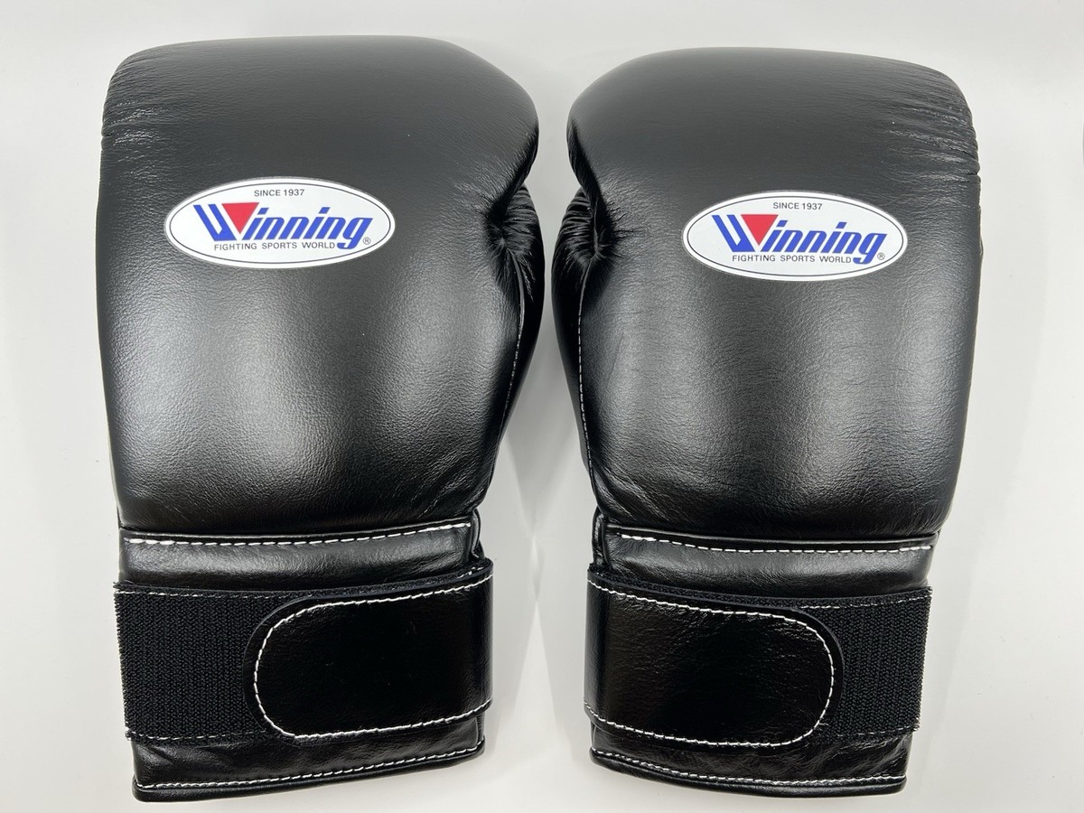 Winning MS-600 16oz Boxing Gloves Black Hook & Loop Sparring Japan