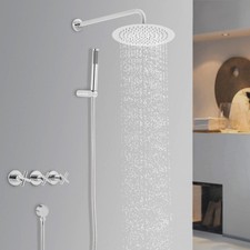 Modern Overhead Wall Mounted Waterfall Shower System Stainless Steel